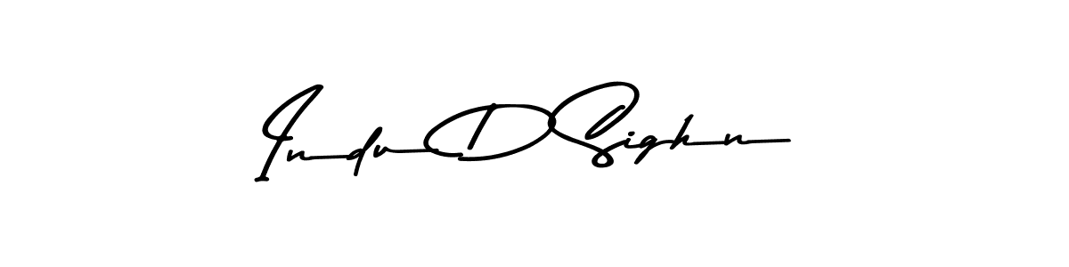 Make a beautiful signature design for name Indu D Sighn. With this signature (Asem Kandis PERSONAL USE) style, you can create a handwritten signature for free. Indu D Sighn signature style 9 images and pictures png