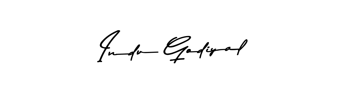 Create a beautiful signature design for name Indu Godiyal. With this signature (Asem Kandis PERSONAL USE) fonts, you can make a handwritten signature for free. Indu Godiyal signature style 9 images and pictures png