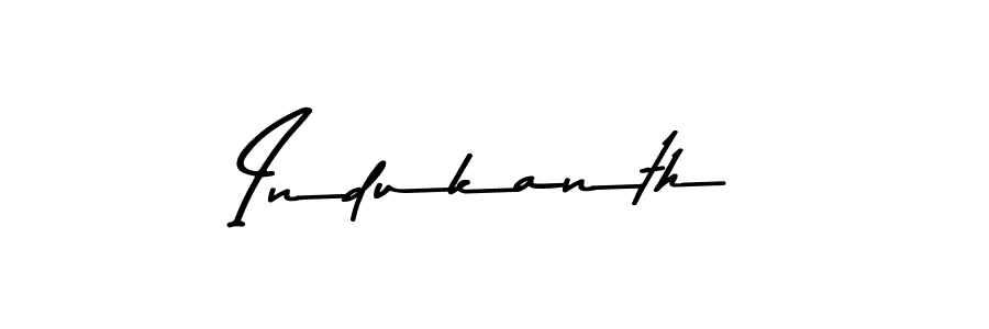 Create a beautiful signature design for name Indukanth. With this signature (Asem Kandis PERSONAL USE) fonts, you can make a handwritten signature for free. Indukanth signature style 9 images and pictures png