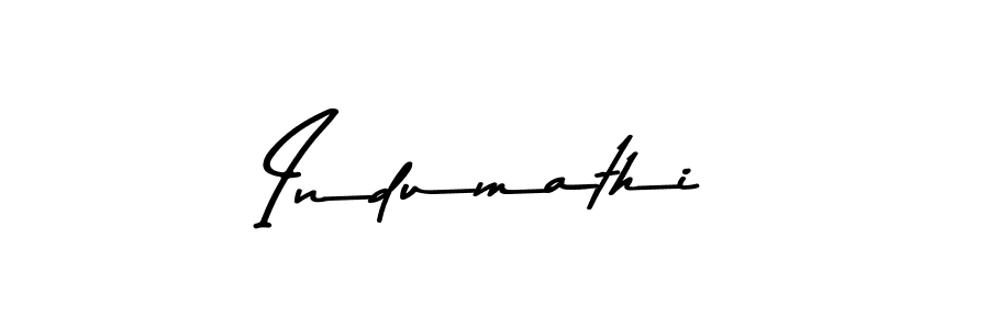 Create a beautiful signature design for name Indumathi. With this signature (Asem Kandis PERSONAL USE) fonts, you can make a handwritten signature for free. Indumathi signature style 9 images and pictures png