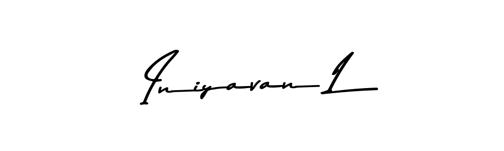 Make a beautiful signature design for name Iniyavan L. With this signature (Asem Kandis PERSONAL USE) style, you can create a handwritten signature for free. Iniyavan L signature style 9 images and pictures png