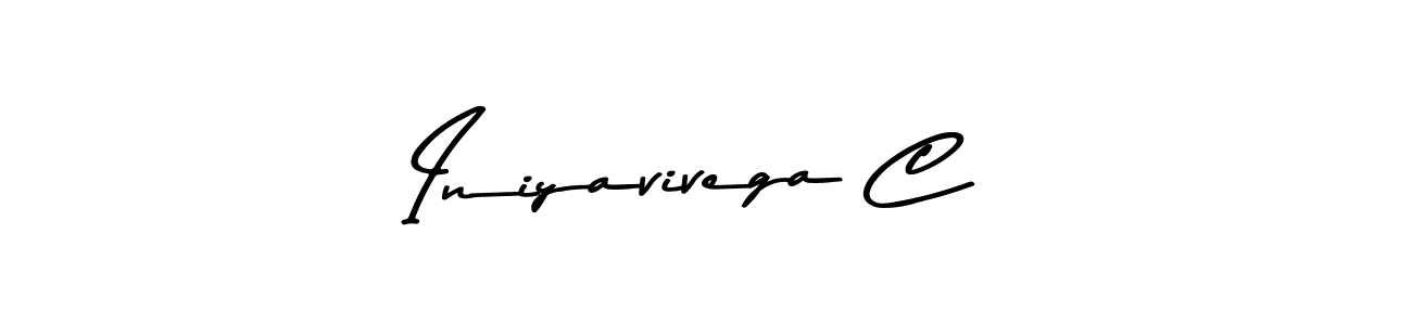 The best way (Asem Kandis PERSONAL USE) to make a short signature is to pick only two or three words in your name. The name Iniyavivega C include a total of six letters. For converting this name. Iniyavivega C signature style 9 images and pictures png