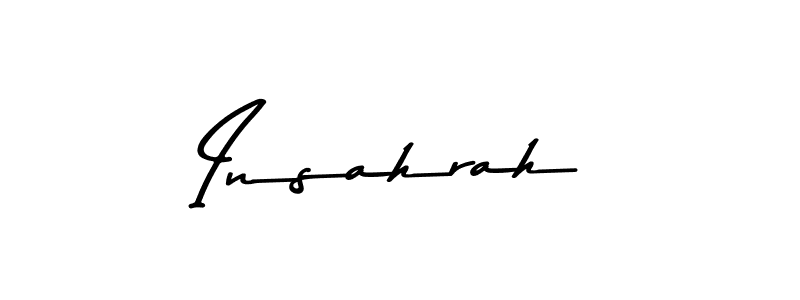 Use a signature maker to create a handwritten signature online. With this signature software, you can design (Asem Kandis PERSONAL USE) your own signature for name Insahrah. Insahrah signature style 9 images and pictures png