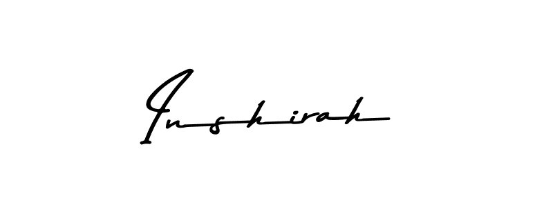 How to make Inshirah name signature. Use Asem Kandis PERSONAL USE style for creating short signs online. This is the latest handwritten sign. Inshirah signature style 9 images and pictures png