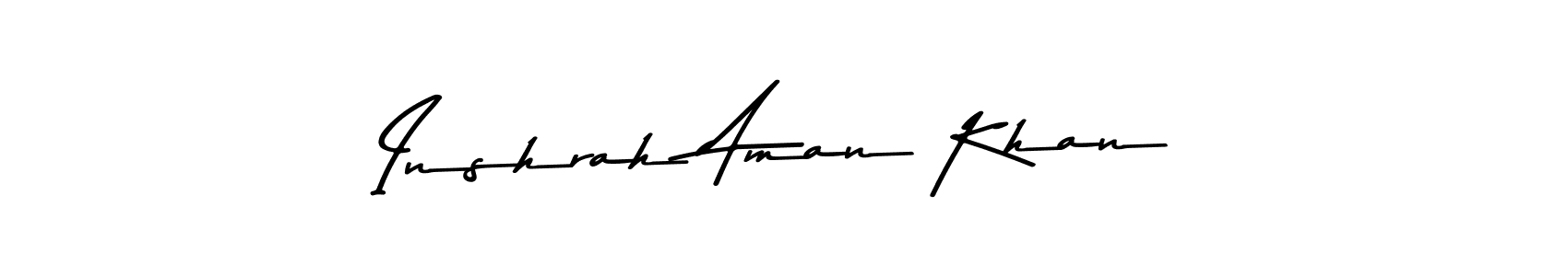 Use a signature maker to create a handwritten signature online. With this signature software, you can design (Asem Kandis PERSONAL USE) your own signature for name Inshrah Aman Khan. Inshrah Aman Khan signature style 9 images and pictures png