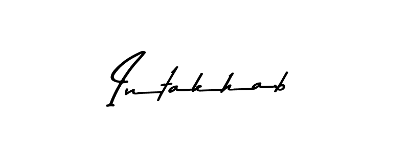 Make a beautiful signature design for name Intakhab. With this signature (Asem Kandis PERSONAL USE) style, you can create a handwritten signature for free. Intakhab signature style 9 images and pictures png