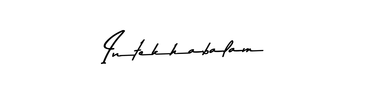 Design your own signature with our free online signature maker. With this signature software, you can create a handwritten (Asem Kandis PERSONAL USE) signature for name Intekhabalam. Intekhabalam signature style 9 images and pictures png