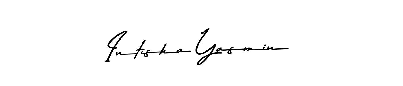 Design your own signature with our free online signature maker. With this signature software, you can create a handwritten (Asem Kandis PERSONAL USE) signature for name Intisha Yasmin. Intisha Yasmin signature style 9 images and pictures png