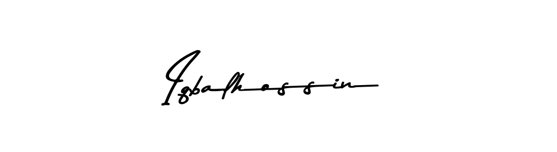Make a beautiful signature design for name Iqbalhossin. With this signature (Asem Kandis PERSONAL USE) style, you can create a handwritten signature for free. Iqbalhossin signature style 9 images and pictures png