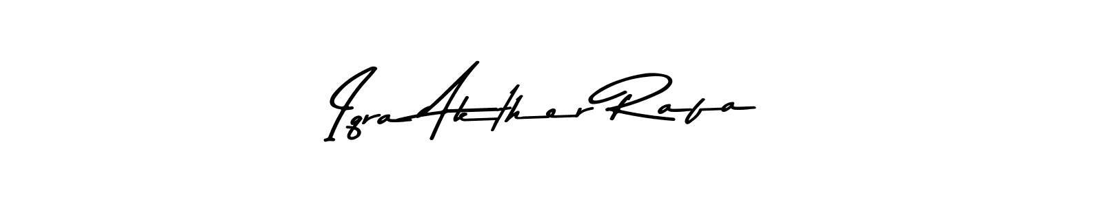 Make a beautiful signature design for name Iqra Akther Rafa. With this signature (Asem Kandis PERSONAL USE) style, you can create a handwritten signature for free. Iqra Akther Rafa signature style 9 images and pictures png