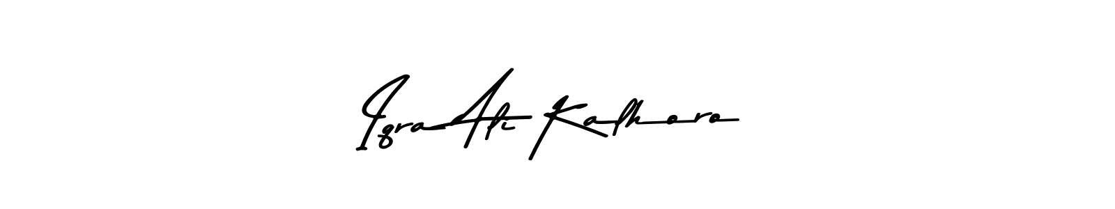 if you are searching for the best signature style for your name Iqra Ali Kalhoro. so please give up your signature search. here we have designed multiple signature styles  using Asem Kandis PERSONAL USE. Iqra Ali Kalhoro signature style 9 images and pictures png