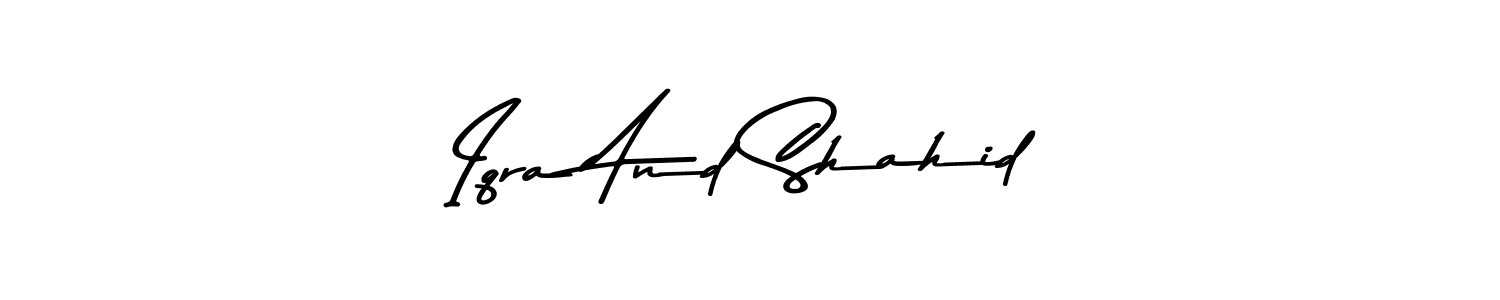 Use a signature maker to create a handwritten signature online. With this signature software, you can design (Asem Kandis PERSONAL USE) your own signature for name Iqra And Shahid. Iqra And Shahid signature style 9 images and pictures png