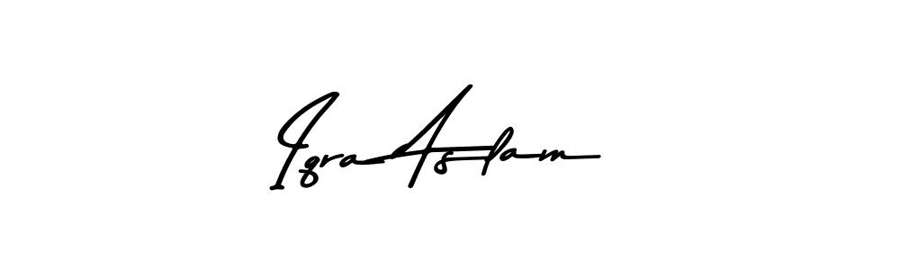 How to make Iqra Aslam name signature. Use Asem Kandis PERSONAL USE style for creating short signs online. This is the latest handwritten sign. Iqra Aslam signature style 9 images and pictures png
