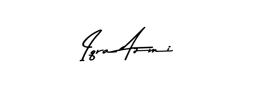 How to make Iqra Azmi name signature. Use Asem Kandis PERSONAL USE style for creating short signs online. This is the latest handwritten sign. Iqra Azmi signature style 9 images and pictures png