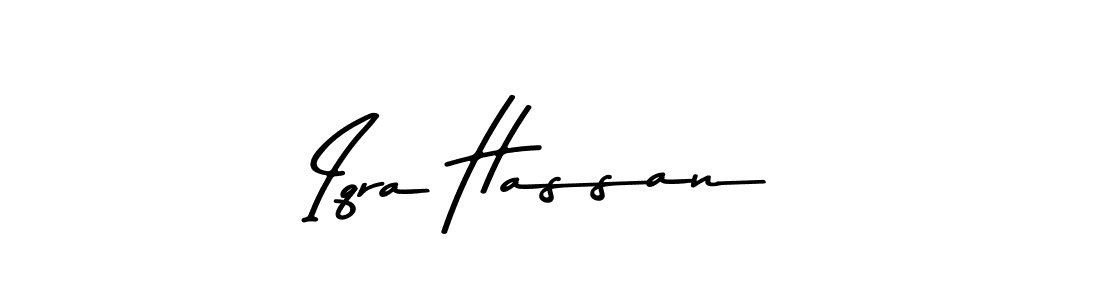 Design your own signature with our free online signature maker. With this signature software, you can create a handwritten (Asem Kandis PERSONAL USE) signature for name Iqra Hassan. Iqra Hassan signature style 9 images and pictures png