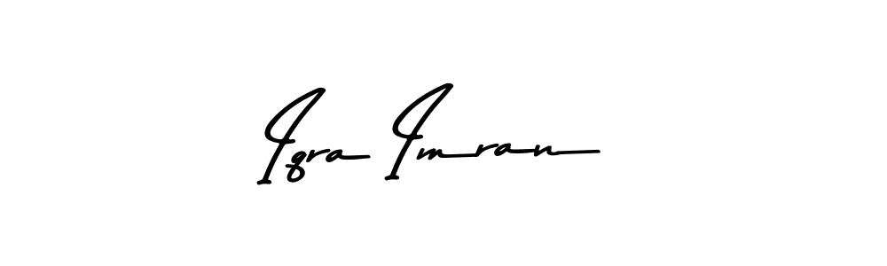 How to make Iqra Imran name signature. Use Asem Kandis PERSONAL USE style for creating short signs online. This is the latest handwritten sign. Iqra Imran signature style 9 images and pictures png