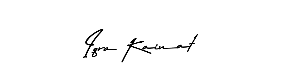 Make a beautiful signature design for name Iqra Kainat. With this signature (Asem Kandis PERSONAL USE) style, you can create a handwritten signature for free. Iqra Kainat signature style 9 images and pictures png