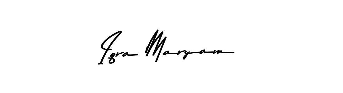 Create a beautiful signature design for name Iqra Maryam. With this signature (Asem Kandis PERSONAL USE) fonts, you can make a handwritten signature for free. Iqra Maryam signature style 9 images and pictures png