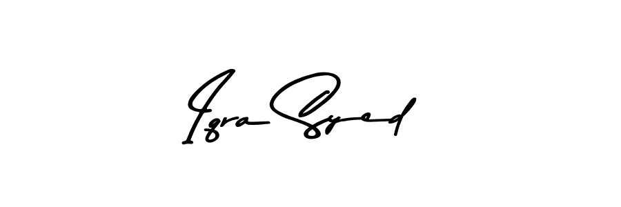 How to make Iqra Syed name signature. Use Asem Kandis PERSONAL USE style for creating short signs online. This is the latest handwritten sign. Iqra Syed signature style 9 images and pictures png