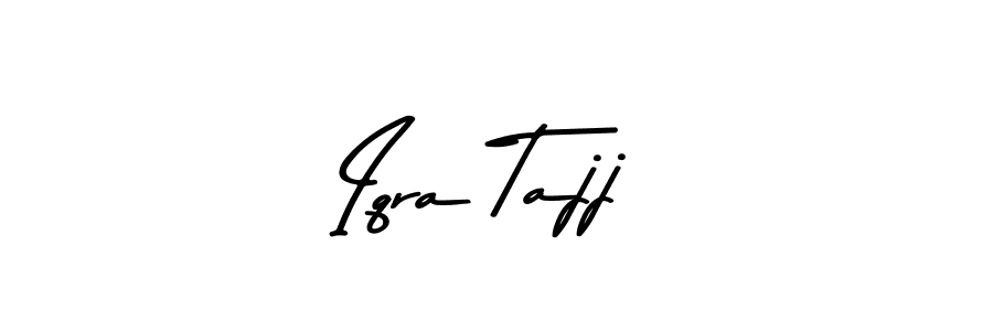 Create a beautiful signature design for name Iqra Tajj. With this signature (Asem Kandis PERSONAL USE) fonts, you can make a handwritten signature for free. Iqra Tajj signature style 9 images and pictures png
