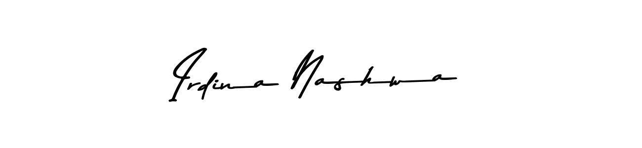 How to make Irdina Nashwa name signature. Use Asem Kandis PERSONAL USE style for creating short signs online. This is the latest handwritten sign. Irdina Nashwa signature style 9 images and pictures png