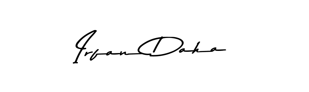 Create a beautiful signature design for name Irfan Daha. With this signature (Asem Kandis PERSONAL USE) fonts, you can make a handwritten signature for free. Irfan Daha signature style 9 images and pictures png