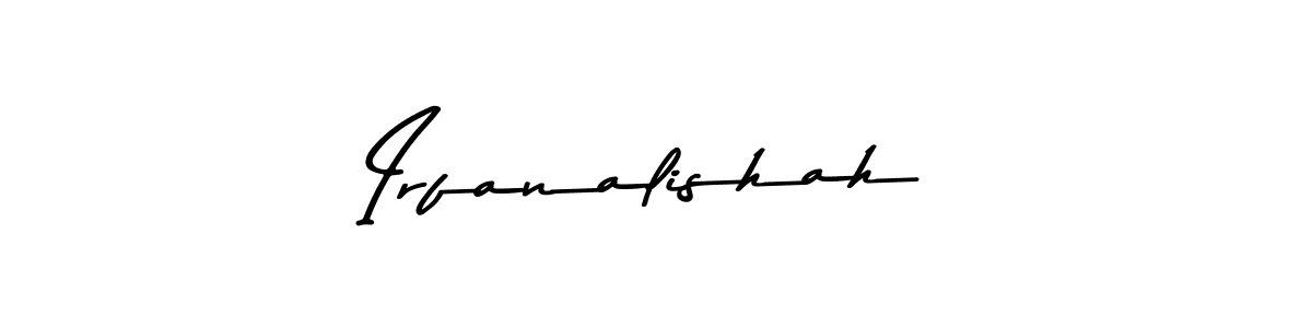 Make a beautiful signature design for name Irfanalishah. With this signature (Asem Kandis PERSONAL USE) style, you can create a handwritten signature for free. Irfanalishah signature style 9 images and pictures png