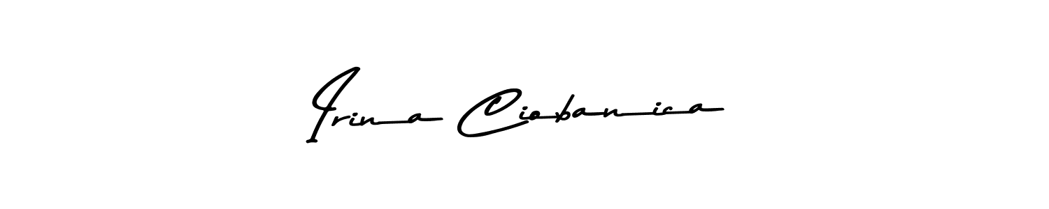How to make Irina Ciobanica name signature. Use Asem Kandis PERSONAL USE style for creating short signs online. This is the latest handwritten sign. Irina Ciobanica signature style 9 images and pictures png