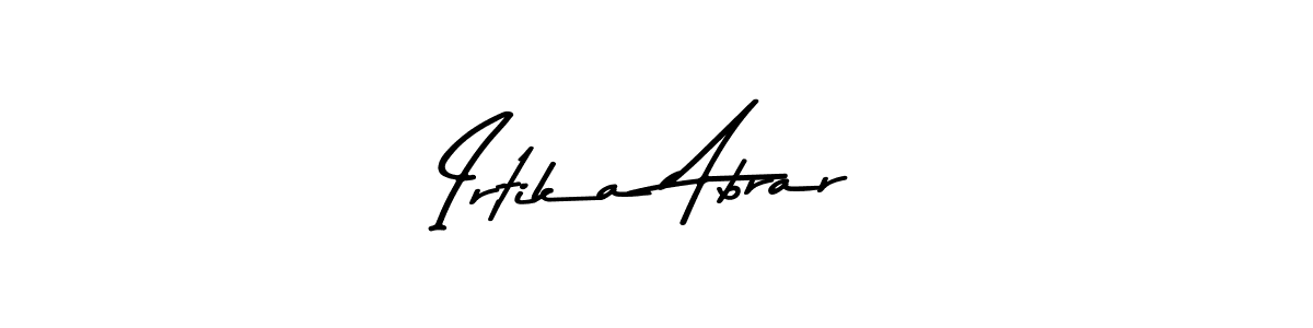 How to make Irtika Abrar name signature. Use Asem Kandis PERSONAL USE style for creating short signs online. This is the latest handwritten sign. Irtika Abrar signature style 9 images and pictures png
