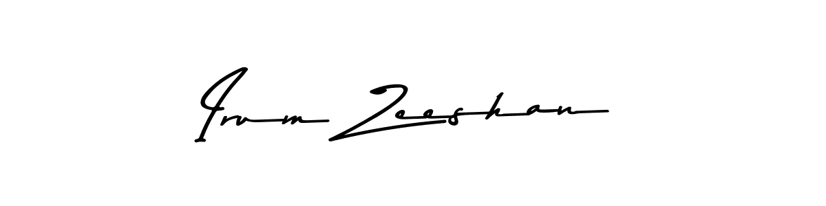 How to make Irum Zeeshan name signature. Use Asem Kandis PERSONAL USE style for creating short signs online. This is the latest handwritten sign. Irum Zeeshan signature style 9 images and pictures png