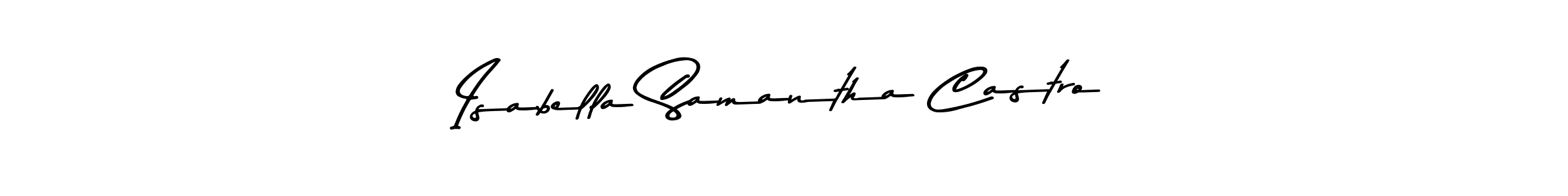 How to make Isabella Samantha Castro name signature. Use Asem Kandis PERSONAL USE style for creating short signs online. This is the latest handwritten sign. Isabella Samantha Castro signature style 9 images and pictures png