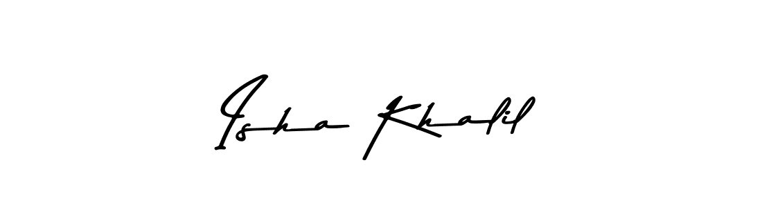 How to make Isha Khalil name signature. Use Asem Kandis PERSONAL USE style for creating short signs online. This is the latest handwritten sign. Isha Khalil signature style 9 images and pictures png