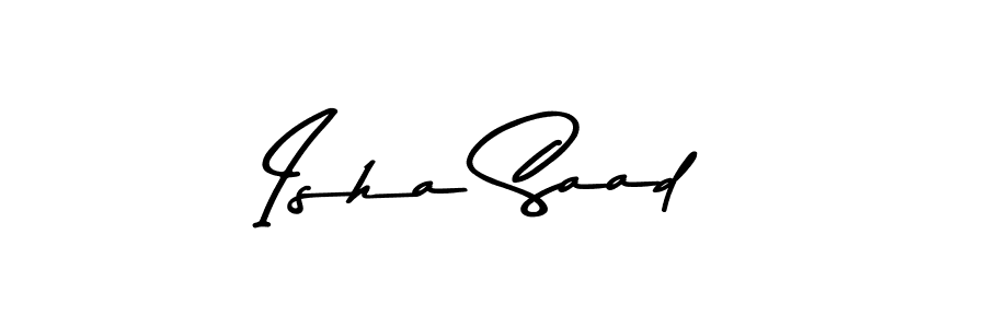 How to make Isha Saad name signature. Use Asem Kandis PERSONAL USE style for creating short signs online. This is the latest handwritten sign. Isha Saad signature style 9 images and pictures png