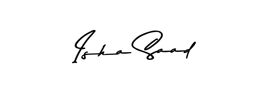 How to make Isha Saad name signature. Use Asem Kandis PERSONAL USE style for creating short signs online. This is the latest handwritten sign. Isha Saad signature style 9 images and pictures png