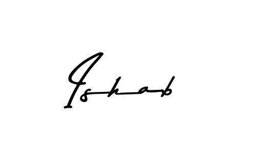 How to make Ishab name signature. Use Asem Kandis PERSONAL USE style for creating short signs online. This is the latest handwritten sign. Ishab signature style 9 images and pictures png