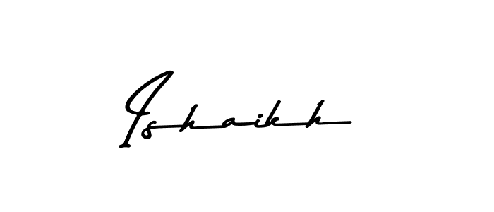 Make a beautiful signature design for name Ishaikh. With this signature (Asem Kandis PERSONAL USE) style, you can create a handwritten signature for free. Ishaikh signature style 9 images and pictures png