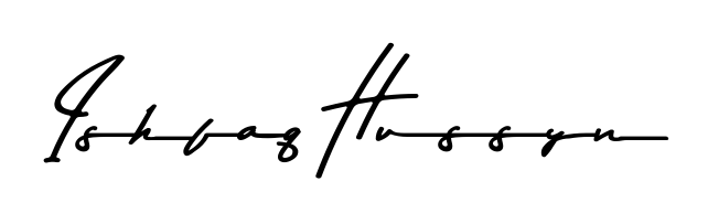 Practice writing Ishfaq Hussyn with the flow of Asem Kandis PERSONAL USE lettering. A fantastic source of inspiration for developing your personal signature style. Ishfaq Hussyn signature style 9 images and pictures png