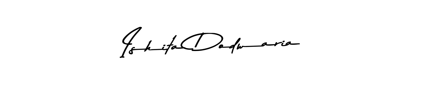 The best way (Asem Kandis PERSONAL USE) to make a short signature is to pick only two or three words in your name. The name Ishita Dodwaria include a total of six letters. For converting this name. Ishita Dodwaria signature style 9 images and pictures png