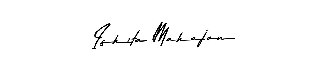 Create a beautiful signature design for name Ishita Mahajan. With this signature (Asem Kandis PERSONAL USE) fonts, you can make a handwritten signature for free. Ishita Mahajan signature style 9 images and pictures png