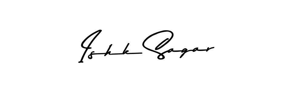 if you are searching for the best signature style for your name Ishk Sagar. so please give up your signature search. here we have designed multiple signature styles  using Asem Kandis PERSONAL USE. Ishk Sagar signature style 9 images and pictures png