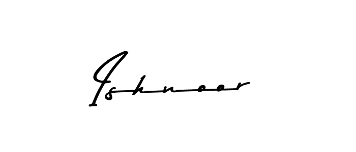 How to make Ishnoor name signature. Use Asem Kandis PERSONAL USE style for creating short signs online. This is the latest handwritten sign. Ishnoor signature style 9 images and pictures png