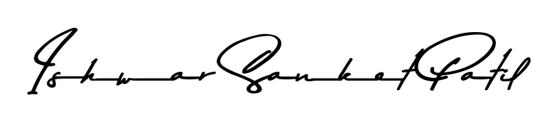Similarly Asem Kandis PERSONAL USE is the best handwritten signature design. Signature creator online. You can use it as an online autograph creator for name Ishwar Sanket Patil. Ishwar Sanket Patil signature style 9 images and pictures png
