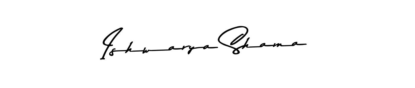 How to make Ishwarya Shama name signature. Use Asem Kandis PERSONAL USE style for creating short signs online. This is the latest handwritten sign. Ishwarya Shama signature style 9 images and pictures png