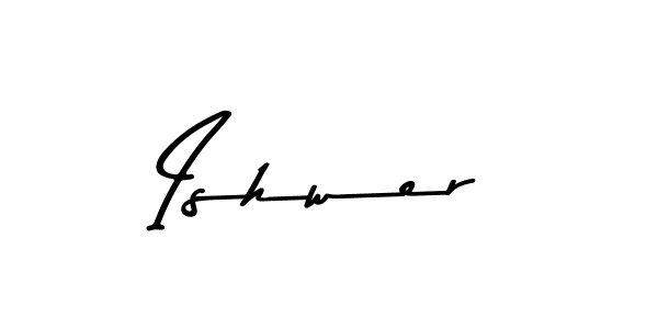 How to make Ishwer name signature. Use Asem Kandis PERSONAL USE style for creating short signs online. This is the latest handwritten sign. Ishwer signature style 9 images and pictures png