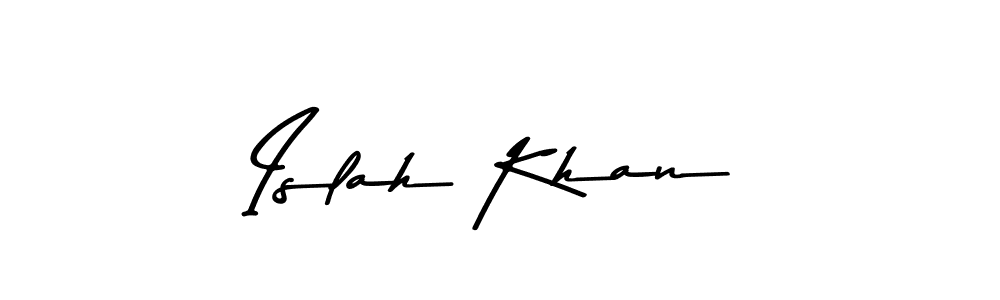 How to make Islah Khan name signature. Use Asem Kandis PERSONAL USE style for creating short signs online. This is the latest handwritten sign. Islah Khan signature style 9 images and pictures png