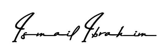 The Asem Kandis PERSONAL USE font transforms the name Ismail Ibrahim into an executive sign with sharp precision and distinguished character. Ismail Ibrahim signature style 9 images and pictures png