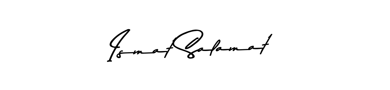 Create a beautiful signature design for name Ismat Salamat. With this signature (Asem Kandis PERSONAL USE) fonts, you can make a handwritten signature for free. Ismat Salamat signature style 9 images and pictures png