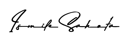 The Asem Kandis PERSONAL USE font transforms the name Ismile Sahota into an executive sign with sharp precision and distinguished character. Ismile Sahota signature style 9 images and pictures png