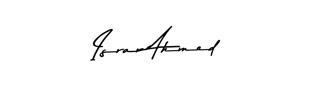 Create a beautiful signature design for name Israr Ahmed. With this signature (Asem Kandis PERSONAL USE) fonts, you can make a handwritten signature for free. Israr Ahmed signature style 9 images and pictures png