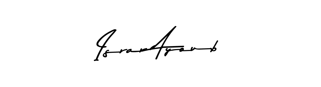 Create a beautiful signature design for name Israr Ayoub. With this signature (Asem Kandis PERSONAL USE) fonts, you can make a handwritten signature for free. Israr Ayoub signature style 9 images and pictures png